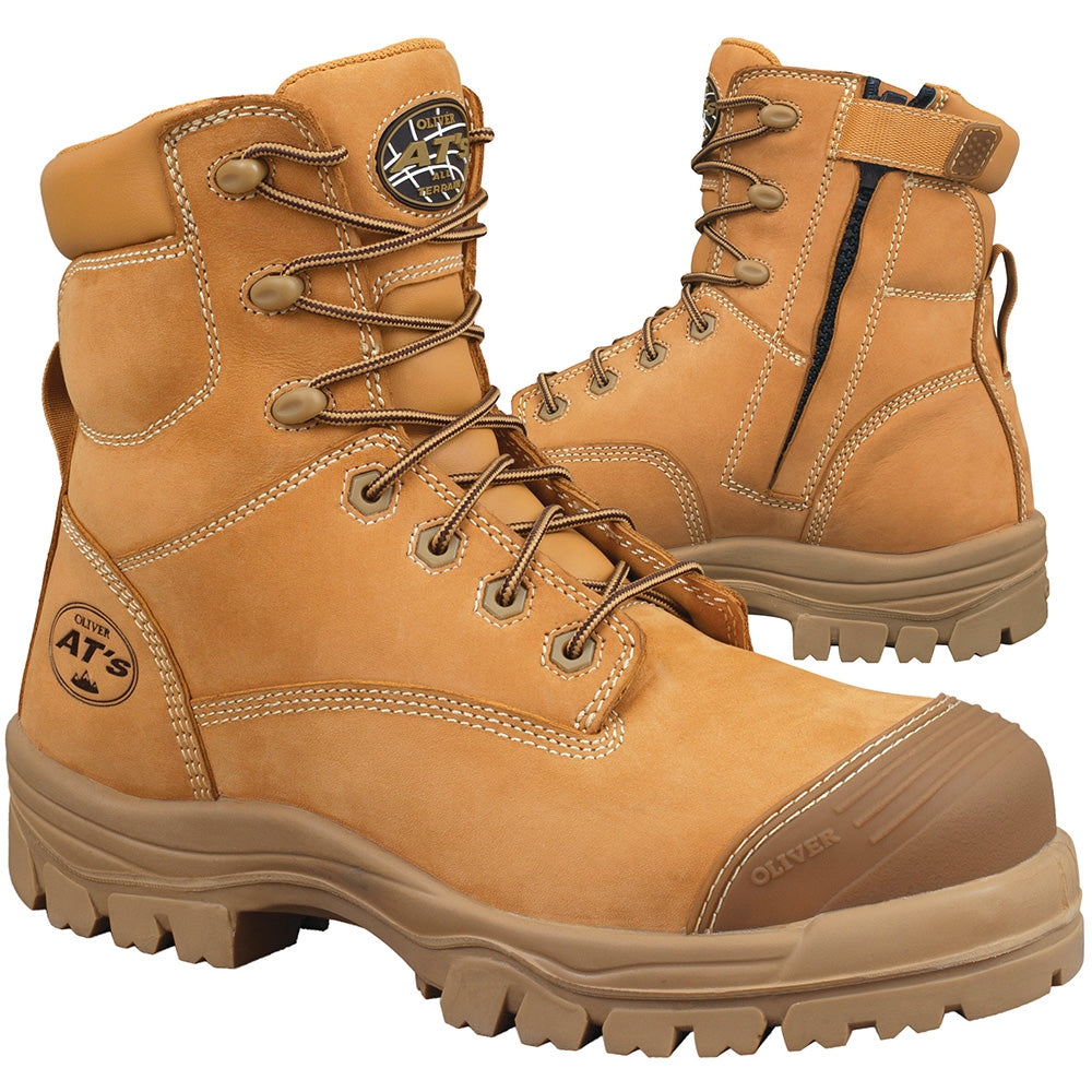 Oliver 150mm Zip Sided Safety Boots Wheat 45 632z – WADDI