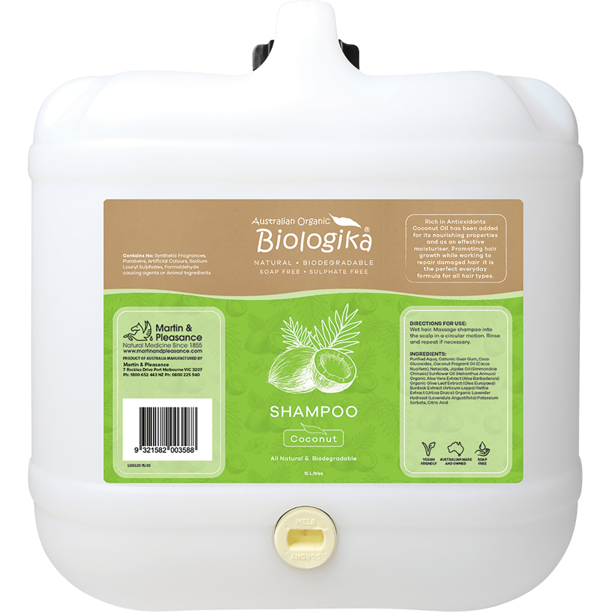 BIOLOGIKA - Shampoo (BULK) Everday Coconut 15L
