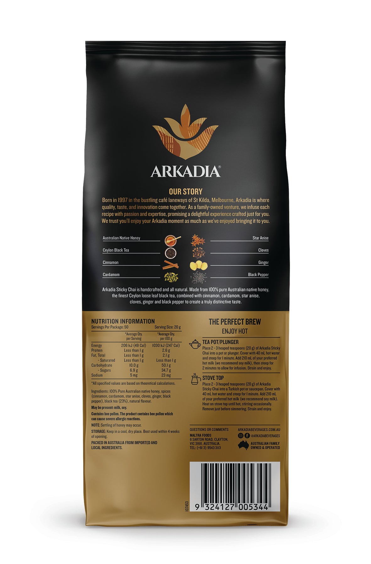 Waddi Speciality Coffee - Arkadia - Sticky Chai 250g