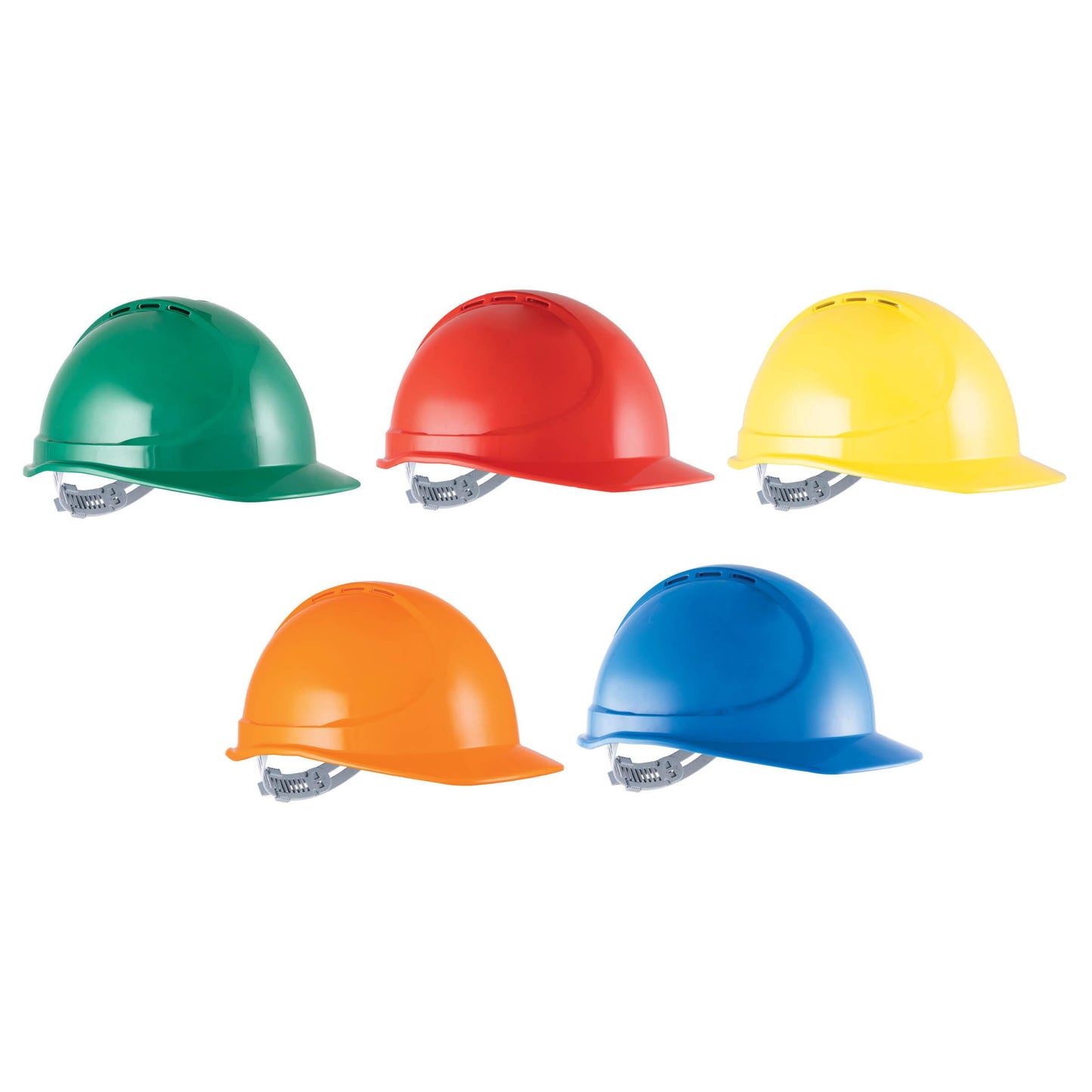 Force 360 - GTE3 Essential Type 1 ABS Vented Hard Hat with Slide Lock Harness Kit Mixed Colours (20 Pack) - HPFPRGTE03K