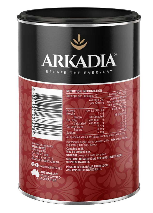 Arkadia Drinking Chocolate 250g