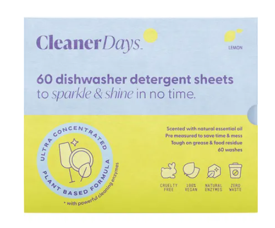 Cleaner Days - Dishwasher Detergent Sheets Lemon 60pcs