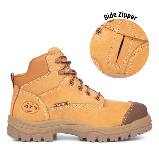 Oliver - 130mm Zip Sided Safety Boots Wheat - 45-630z