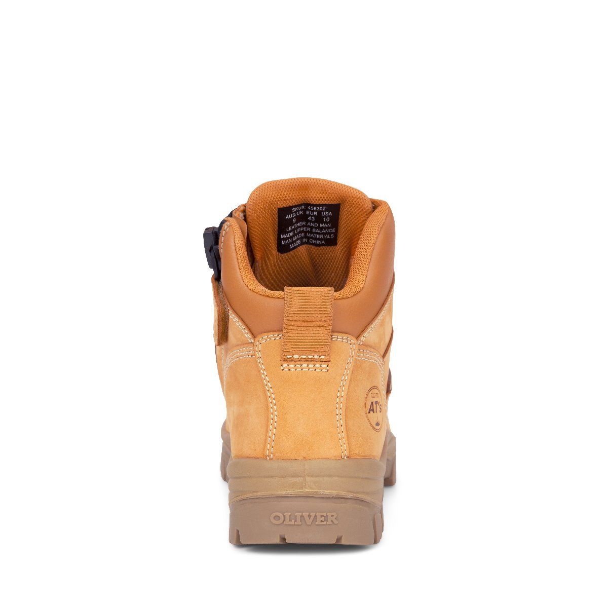 Oliver - 130mm Zip Sided Safety Boots Wheat - 45 630z