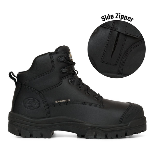 Oliver - 130mm Zip Sided Safety Boots Black - 45-640z