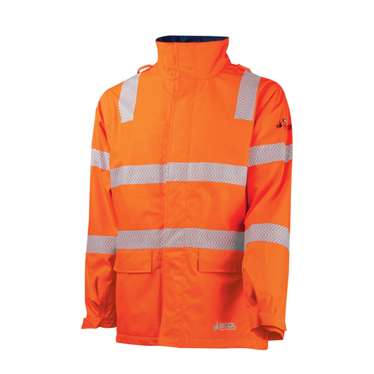 BOOL - FR PPE3 Hi-Vis Parka with Zip-Off Sleeves and Segmented FR Tape - BW1340T4