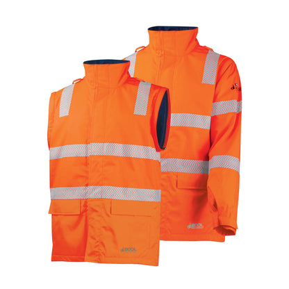 BOOL - FR PPE3 Hi-Vis Parka with Zip-Off Sleeves and Segmented FR Tape - BW1340T4