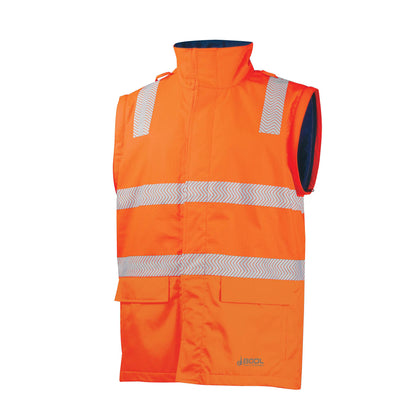 BOOL - FR PPE3 Hi-Vis Parka with Zip-Off Sleeves and Segmented FR Tape - BW1340T4