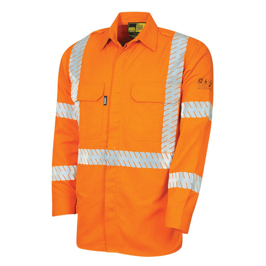 BOOL - FR Lightweight NSW Rail PPE Category 1 Hi-Vis Shirt  with Loxy™ Reflective Tape - BW1590T5