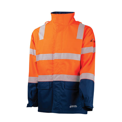 BOOL - FR PPE3 Hi-Vis Parka with Zip-Off Sleeves and Segmented FR Tape - BW2340T4