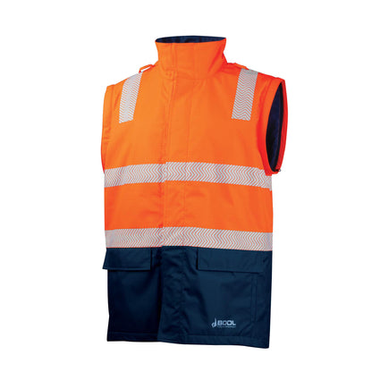 BOOL - FR PPE3 Hi-Vis Parka with Zip-Off Sleeves and Segmented FR Tape - BW2340T4