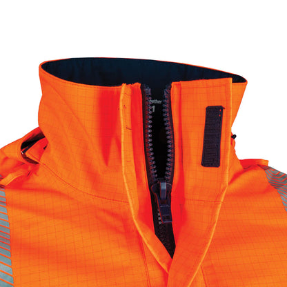 BOOL - FR PPE3 Hi-Vis Parka with Zip-Off Sleeves and Segmented FR Tape - BW2340T4