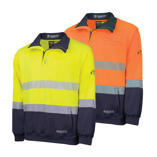BOOL - PPE2 Two Tone FR Water Repellent Fleece Jumper with Segmented FR Reflective Tape - BW2350T1