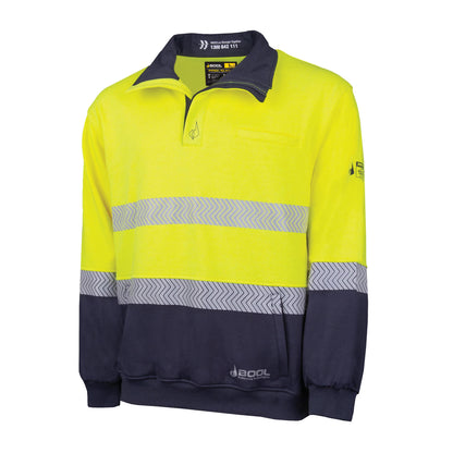 BOOL - PPE2 Two Tone FR Water Repellent Fleece Jumper with Segmented FR Reflective Tape - BW2350T1