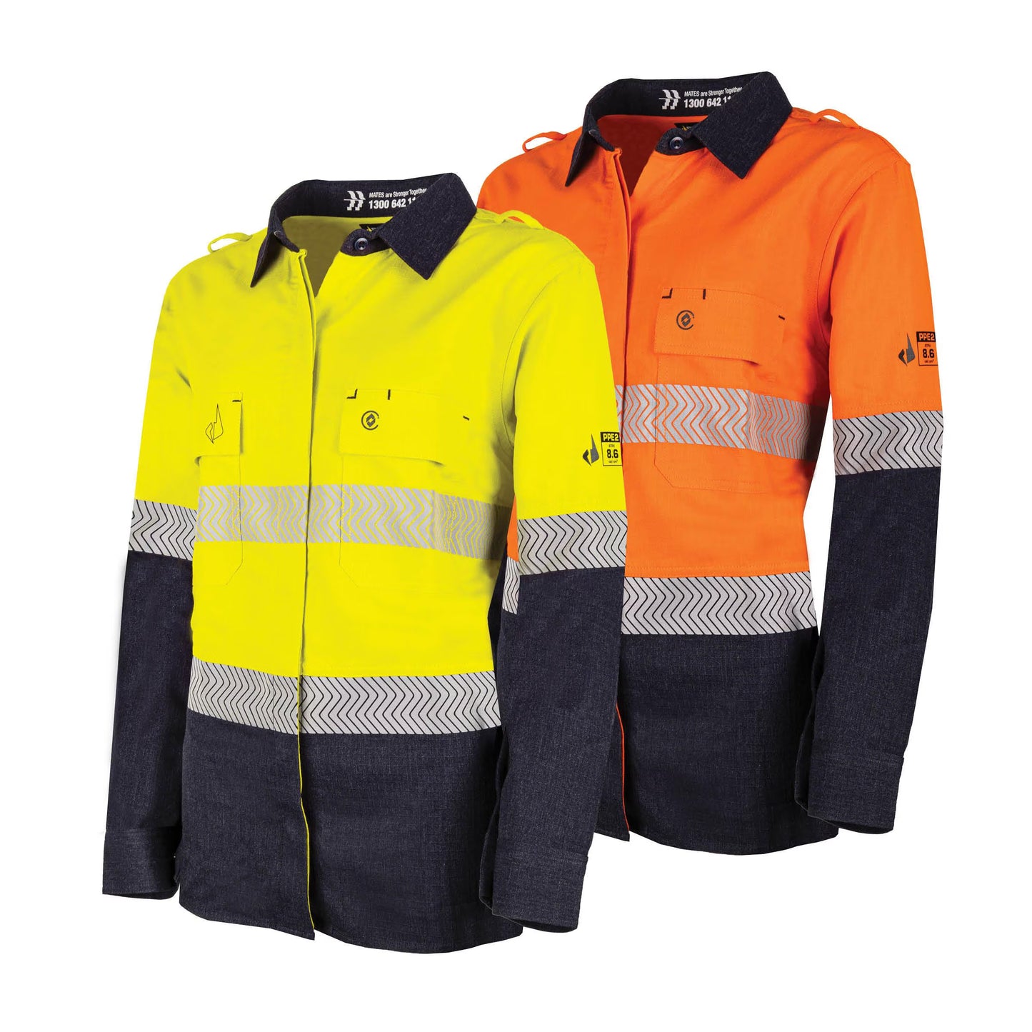 BOOL - Womens Ultra-lightweight PPE2 Two Tone FR Shirt with Segmented FR Reflective Tape - BWW2595T1