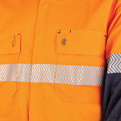 BOOL - Womens Ultra-lightweight PPE2 Two Tone FR Shirt with Segmented FR Reflective Tape - BWW2595T1