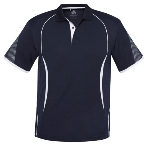 BIZ COLLECTION P405MS MENS RAZOR POLO NAVY/WHITE