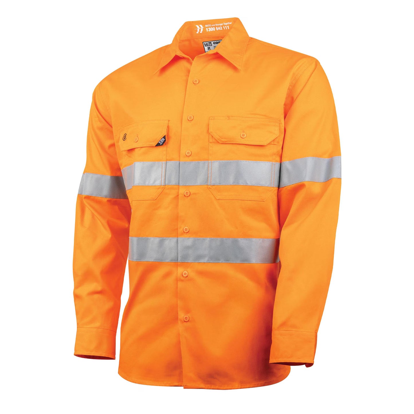TRu Workwear - Lightweight Vented Hi-Vis Drill Shirt w/Reflective Tape - CS1000T3