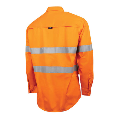 TRu Workwear - Lightweight Vented Hi-Vis Drill Shirt w/Reflective Tape - CS1000T3