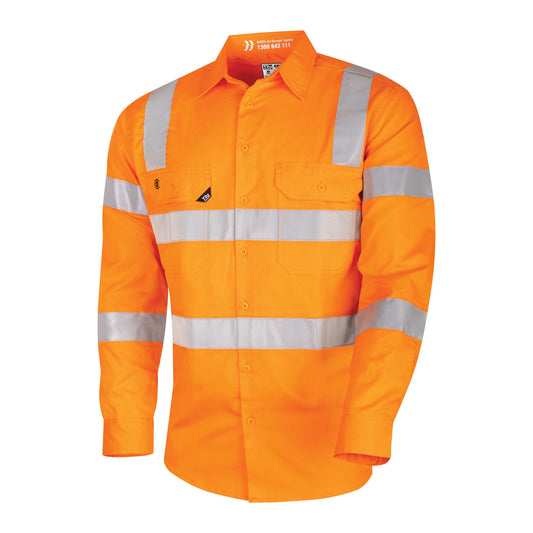 TRu Workwear - Lightweight VIC Rail Hi-Vis Drill Shirt w/Reflective Tape - CS1000T4