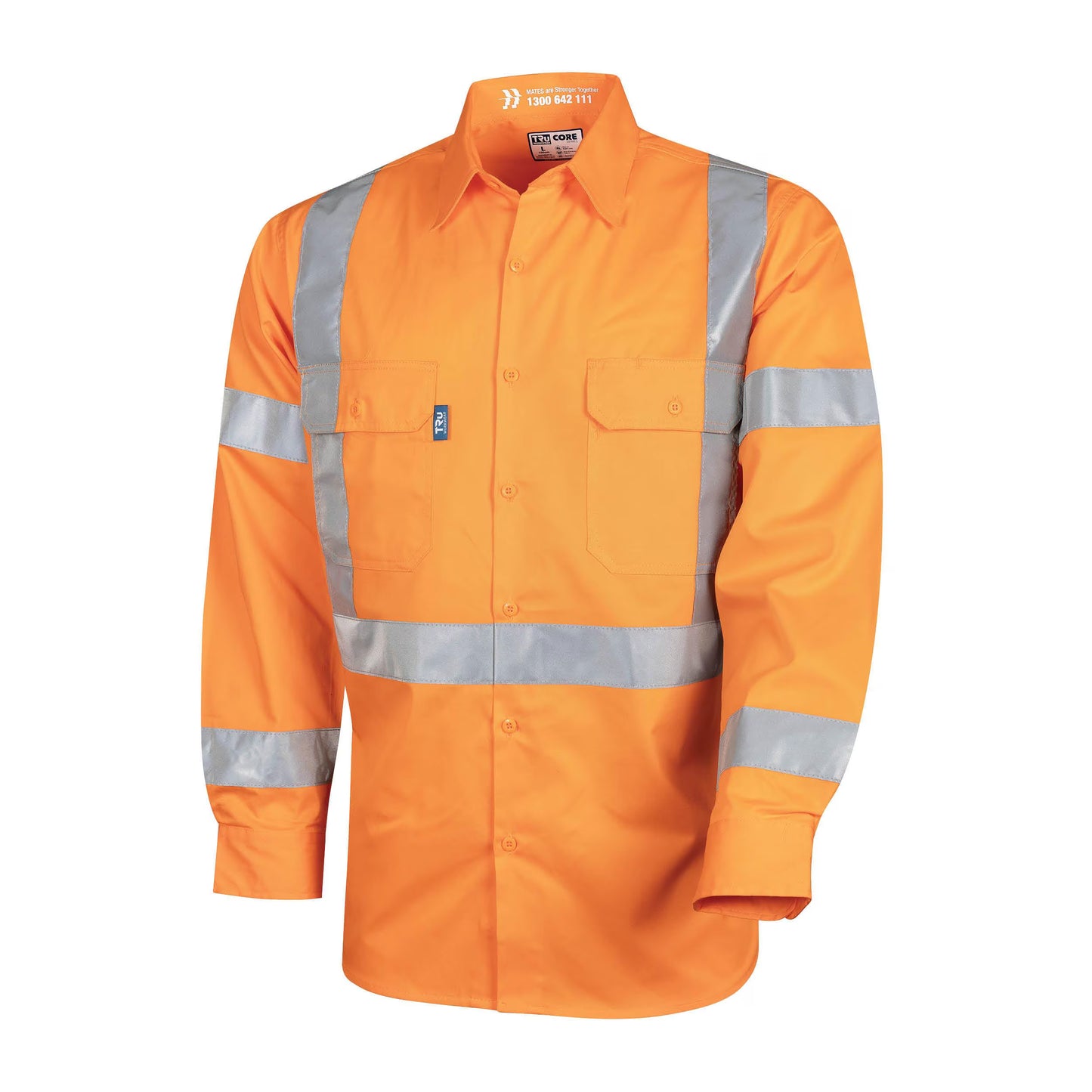 TRu Workwear - Lightweight NSW Rail Hi-Vis Drill Shirt w/Reflective Tape - CS1000T5