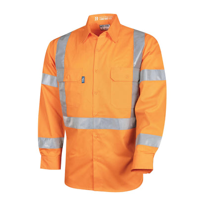 TRu Workwear - Lightweight NSW Rail Hi-Vis Drill Shirt w/Reflective Tape - CS1000T5