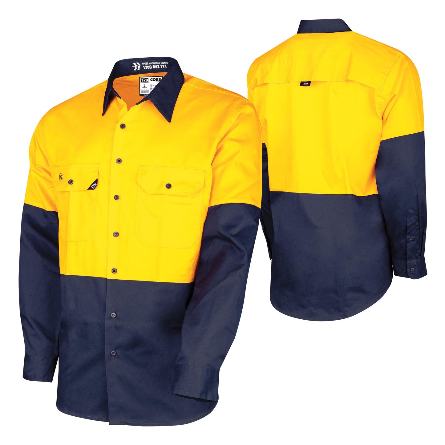 TRu Workwear -Lightweight Vented Hi-Vis Drill Shirt - CS2000