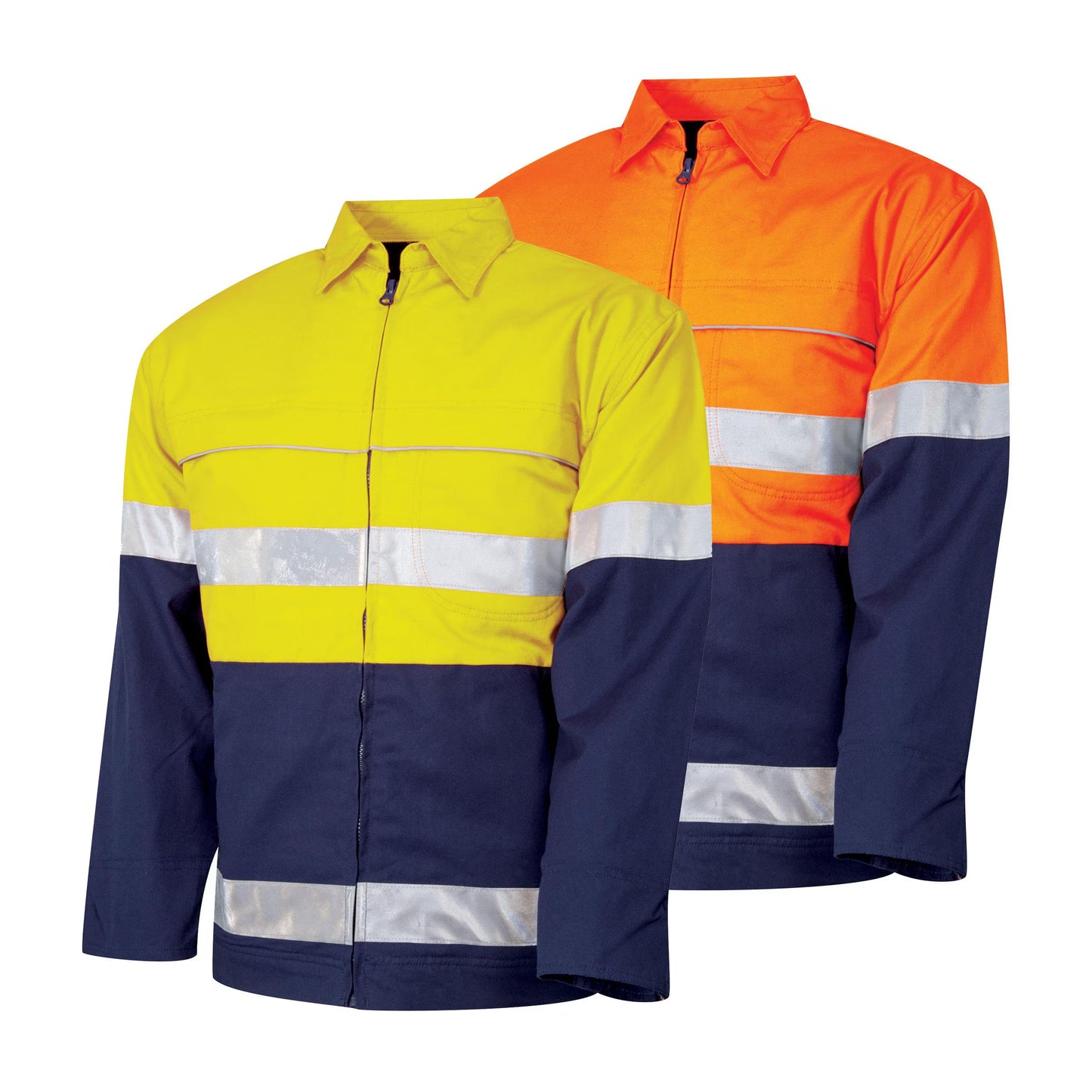 TRu Workwear - Midweight Hi-Vis Cotton Drill Jacket with Reflective Tape - DJ2192T1