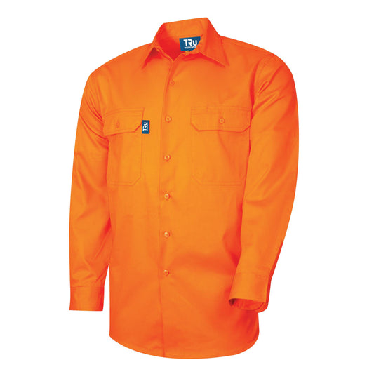 TRu Workwear - Lightweight Vented L/S Hi-Vis Drill Shirt - DS1118