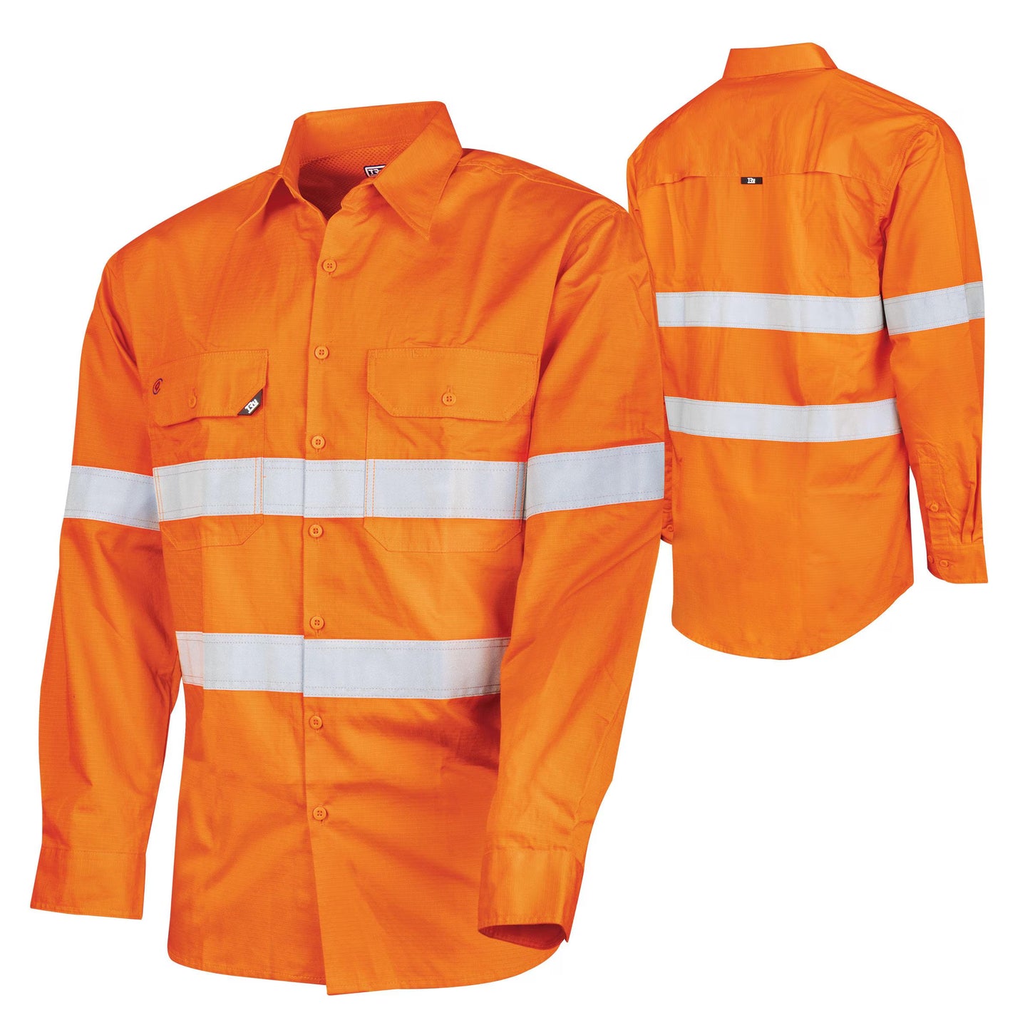 TRu Workwear - Ripstop L/S Vented Hi-Vis Cotton Shirt w/Reflective Tape - DS1169T1