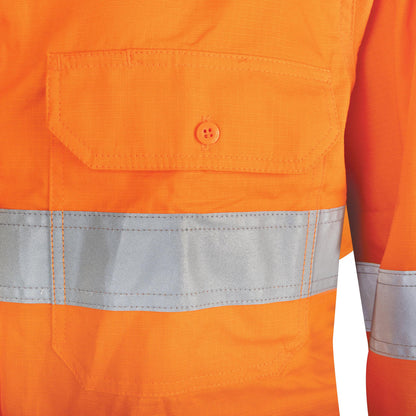 TRu Workwear - Ripstop L/S Vented Hi-Vis Cotton Shirt w/Reflective Tape - DS1169T1
