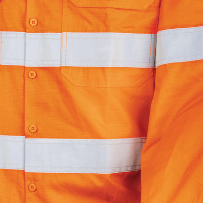 TRu Workwear - Ripstop L/S Vented Hi-Vis Cotton Shirt w/Reflective Tape - DS1169T1