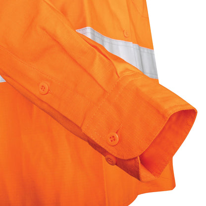 TRu Workwear - Ripstop L/S Vented Hi-Vis Cotton Shirt w/Reflective Tape - DS1169T1