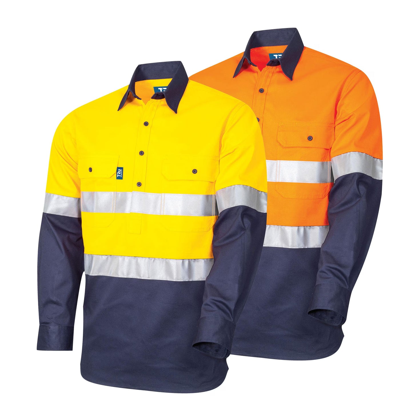 TRu Workwear - Lightweight L/S Cotton Hi-Vis Closed Front Shirt w/Reflective Tape - DS2114T1 (Copy)