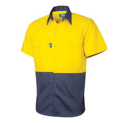 TRu Workwear -Lightweight Vented S/S Hi-Vis Drill Shirt - DS2165