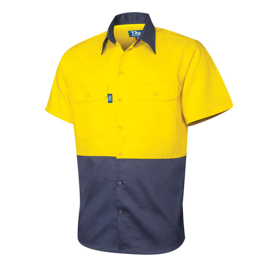 TRu Workwear -Lightweight Vented S/S Hi-Vis Drill Shirt - DS2165