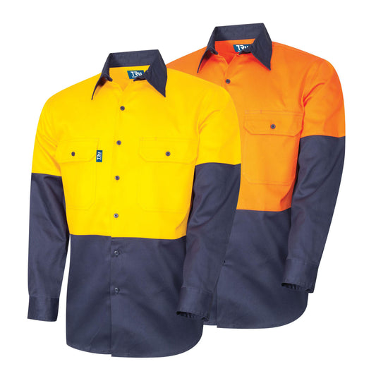 TRu Workwear - Lightweight Vented L/S Hi-Vis Drill Shirt - DS2166