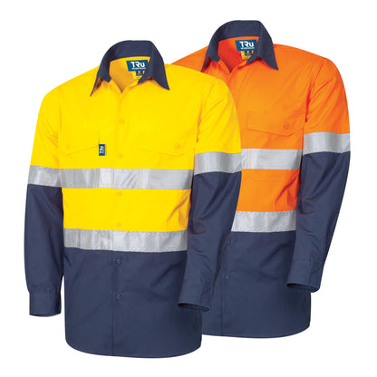 TRu Workwear - Ripstop Vented L/S Hi-Vis Cotton w/Reflective Tape - DS2169T1