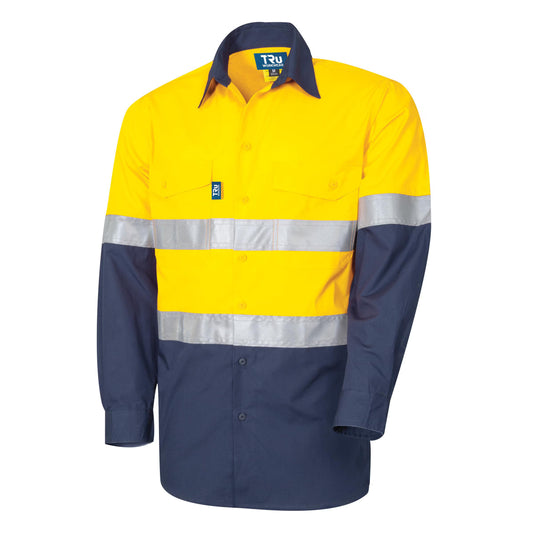 TRu Workwear - Ripstop Vented L/S Hi-Vis Cotton w/Reflective Tape - DS2169T1