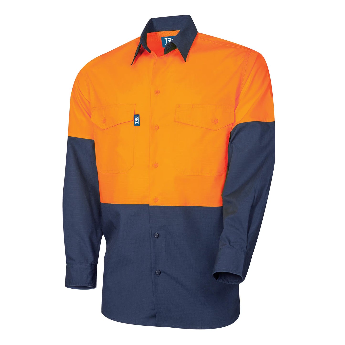 TRu Workwear - Men's Ripstop Cotton L/S Vented Hi-Vis Shirt - DS2169