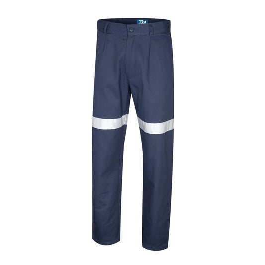 TRu Workwear - Lightweight Cotton Trousers w/Reflective Tape - DT1138T