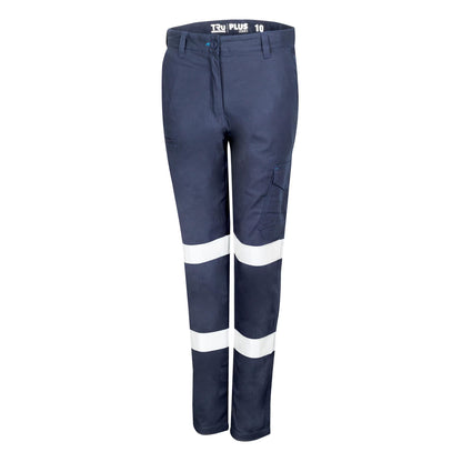 TRu Workwear - Womens Midweight Cotton Stretch Cargo Trousers w/Biomotion Reflective Tape - DTW1170T2