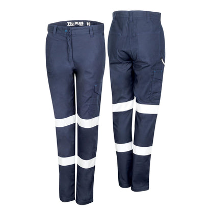 TRu Workwear - Womens Midweight Cotton Stretch Cargo Trousers w/Biomotion Reflective Tape - DTW1170T2