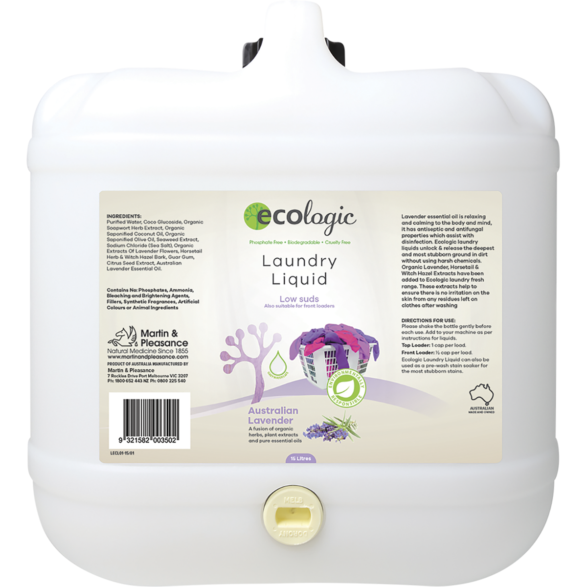 BIOLOGIKA - Laundry Liquid (BULK) Australian Lavender 15L