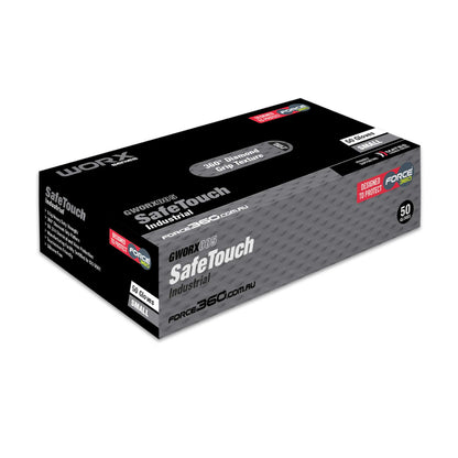 Force 360 -SafeTouch Disposable Nitrile - Industrial - Black (100 Pair) - GWORX005