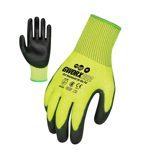 Force 360 - Cut Resistant PU Hi-Vis (12 Pairs) - GWORX202
