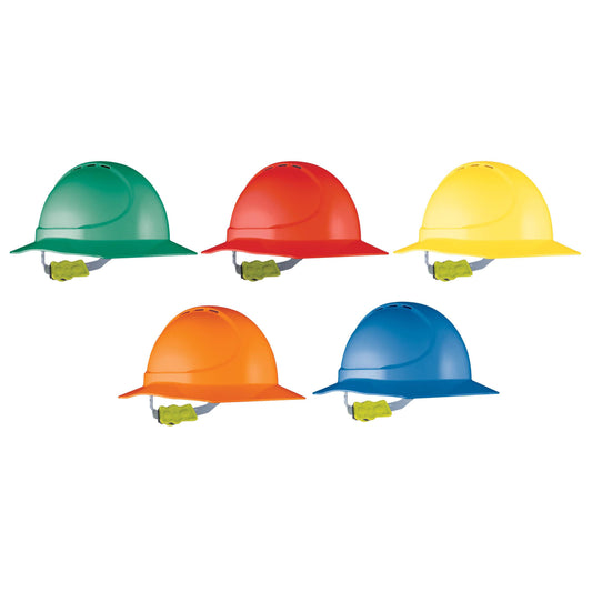 Force 360 - GT11 Type 1 ABS Vented Broad Brim Hard Hat w/Ratchet Harness Mixed Kit (10 Pack) - HPFPRGT11K