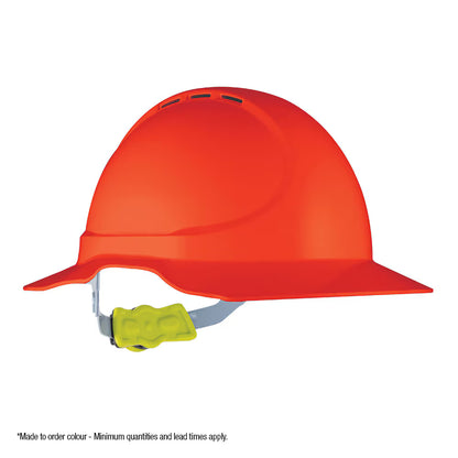 Force 360 - GT13 Type 1 ABS Vented Earmuff Suitable Broad Brim Hard Hat w/Ratchet Harness (10 Pack) - HPFPRGT13