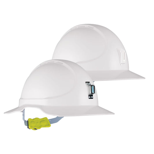 Force 360 - GT18 Type 1 NON-Vented Broad Brim Earmuff Suitable Miners Hard Hat w/Ratchet Harness (10 Pack)- HPFPRGT18