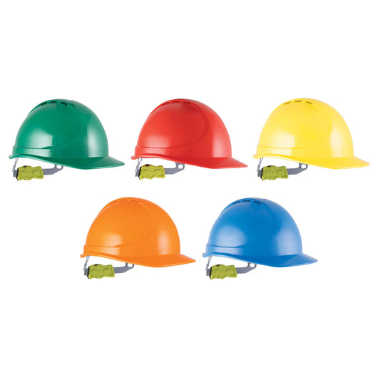 Force 360 - GTE1 Essential Type 1 ABS Vented Hard Hat w/Ratchet Harness Kit Mixed Colours (20 Pack) - HPFPRGTE01K